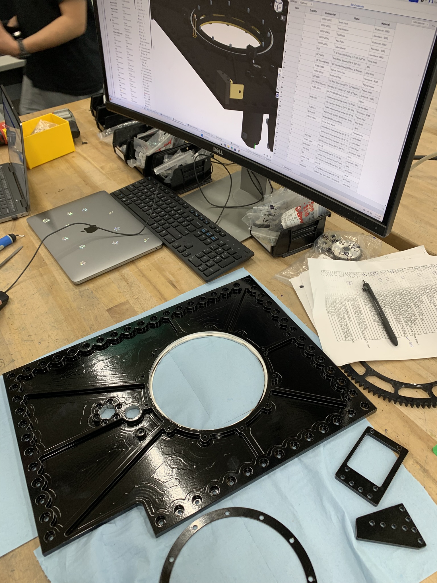 Billet aluminum turret plate.